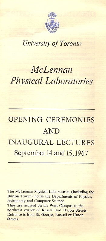 Mclennan Physical Laboratories. The inner pages of the