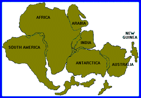 gondwana carte du monde
